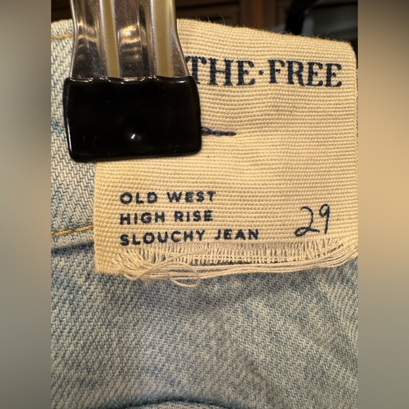 NWOT Free People We The Free Old West Slouchy Jeans - bleached indigo - Size 29 - Picture 6 of 7